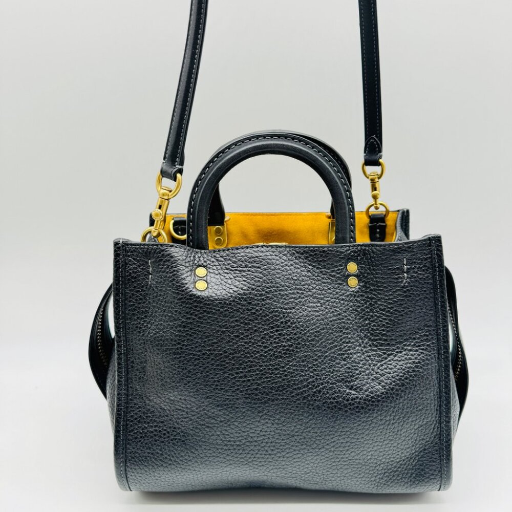 Coach Black and Yellow Leather Handbag